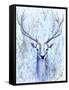 Blue Spirit Deer-Michelle Faber-Framed Stretched Canvas