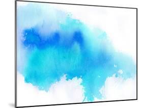 Blue Spot, Watercolor Abstract Hand Painted Background-katritch-Mounted Art Print