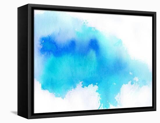 Blue Spot, Watercolor Abstract Hand Painted Background-katritch-Framed Stretched Canvas