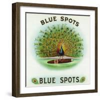 Blue Spots Brand Cigar Box Label-Lantern Press-Framed Art Print