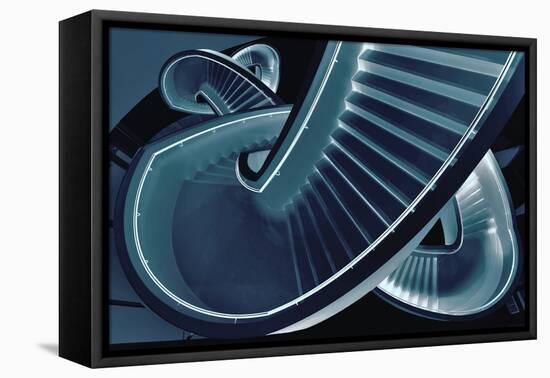 Blue Stair-Henk Van-Framed Stretched Canvas