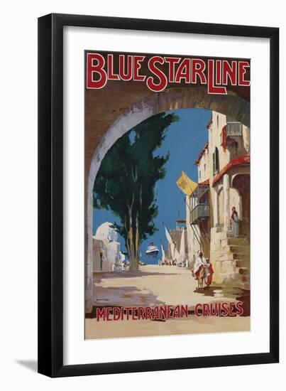 Blue Star Line, Mediterranean Cruises-Maurice Randall-Framed Premium Giclee Print