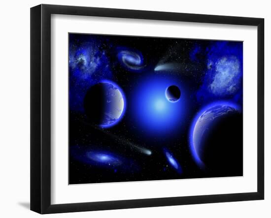 Blue Stars are Amongst the Youngest of the Stars in the Universe-Stocktrek Images-Framed Photographic Print