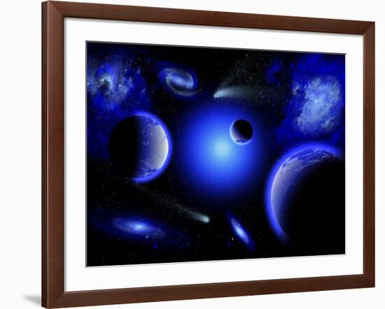 Blue Stars are Amongst the Youngest of the Stars in the Universe-Stocktrek Images-Framed Photographic Print