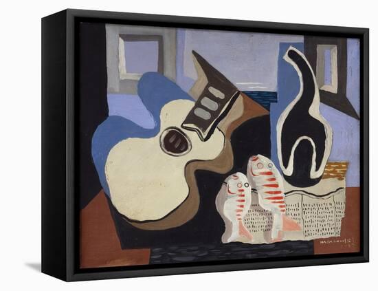 Blue Still Life with Bottle-Louis Marcoussis-Framed Stretched Canvas