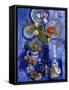 Blue Still Life with Poppies and Shells-Isy Ochoa-Framed Stretched Canvas