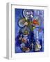 Blue Still Life with Poppies and Shells-Isy Ochoa-Framed Giclee Print