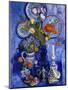 Blue Still Life with Poppies and Shells-Isy Ochoa-Mounted Giclee Print