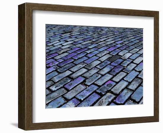 Blue Streets of Old San Juan, San Juan, Puerto Rico, USA, Caribbean-Miva Stock-Framed Photographic Print