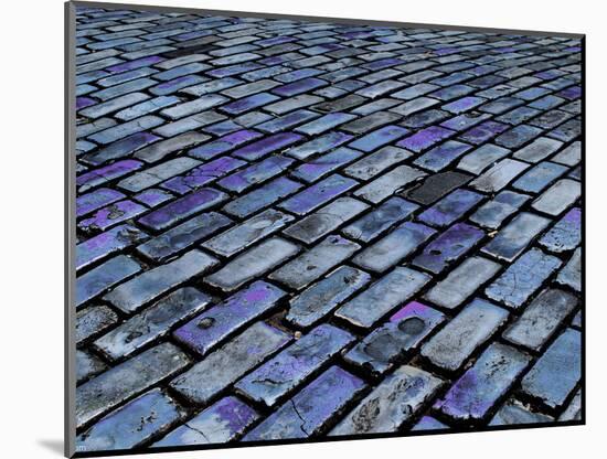 Blue Streets of Old San Juan, San Juan, Puerto Rico, USA, Caribbean-Miva Stock-Mounted Photographic Print