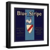 Blue Stripe Brand - Fillmore, California - Citrus Crate Label-Lantern Press-Framed Art Print