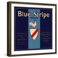 Blue Stripe Brand - Fillmore, California - Citrus Crate Label-Lantern Press-Framed Premium Giclee Print