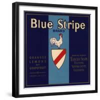 Blue Stripe Brand - Fillmore, California - Citrus Crate Label-Lantern Press-Framed Premium Giclee Print