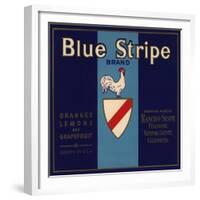 Blue Stripe Brand - Fillmore, California - Citrus Crate Label-Lantern Press-Framed Premium Giclee Print