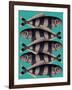 Blue Striped Fish-Fab Funky-Framed Art Print