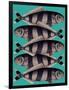 Blue Striped Fish-Fab Funky-Framed Art Print