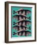 Blue Striped Fish-Fab Funky-Framed Art Print