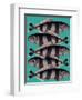 Blue Striped Fish-Fab Funky-Framed Art Print