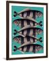 Blue Striped Fish-Fab Funky-Framed Art Print