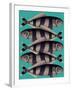 Blue Striped Fish-Fab Funky-Framed Art Print