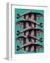 Blue Striped Fish-Fab Funky-Framed Art Print