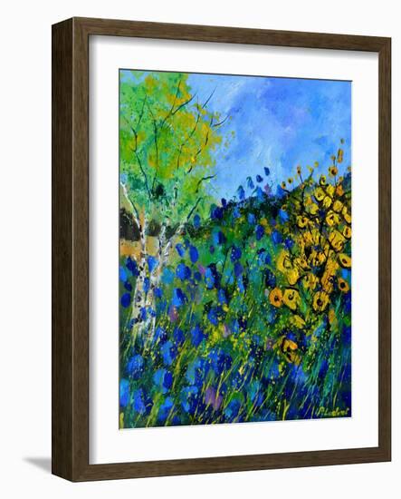Blue summer flowers-Pol Ledent-Framed Art Print