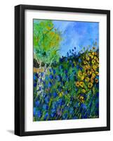 Blue summer flowers-Pol Ledent-Framed Art Print