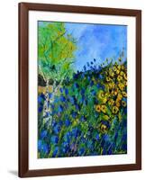 Blue summer flowers-Pol Ledent-Framed Art Print