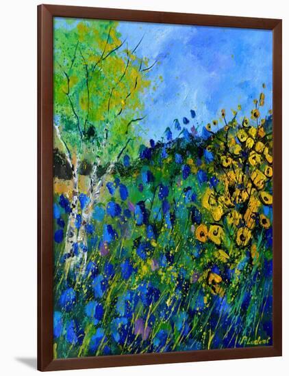 Blue summer flowers-Pol Ledent-Framed Art Print