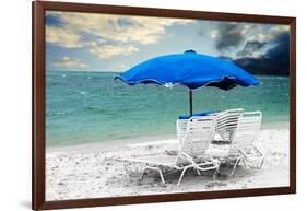 Blue Sunshade - Miami Beach - Florida-Philippe Hugonnard-Framed Photographic Print