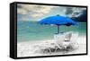 Blue Sunshade - Miami Beach - Florida-Philippe Hugonnard-Framed Stretched Canvas