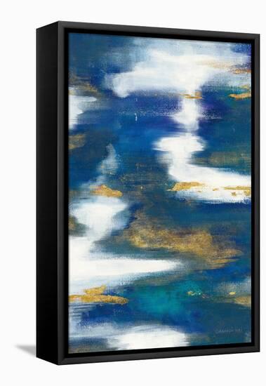 Blue Texture II Gold Crop-Danhui Nai-Framed Stretched Canvas