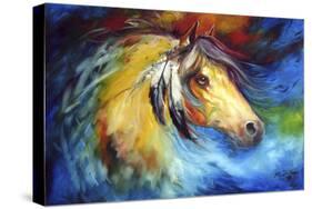 Blue Thunder War Pony-Marcia Baldwin-Stretched Canvas
