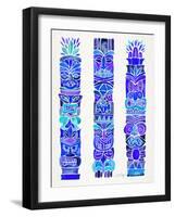 Blue Tiki Totems-Cat Coquillette-Framed Giclee Print