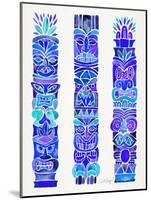 Blue Tiki Totems-Cat Coquillette-Mounted Giclee Print