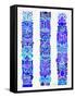 Blue Tiki Totems-Cat Coquillette-Framed Stretched Canvas