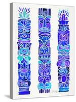 Blue Tiki Totems-Cat Coquillette-Stretched Canvas