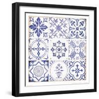 Blue Tiles 1-Lula Bijoux-Framed Art Print