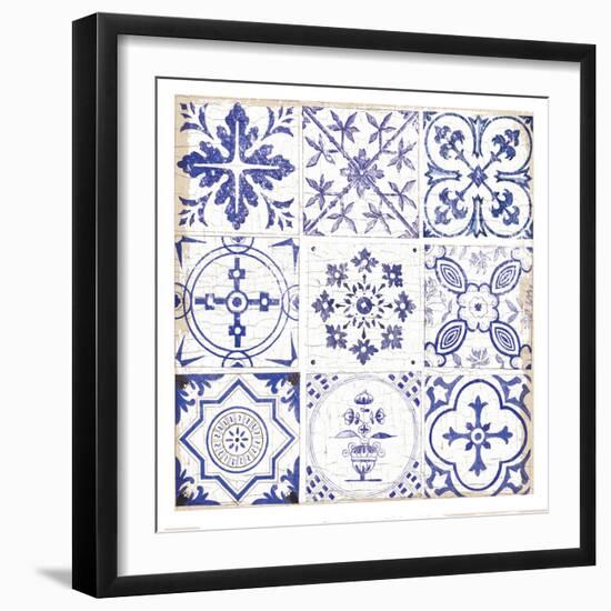 Blue Tiles 1-Lula Bijoux-Framed Art Print