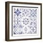 Blue Tiles 1-Lula Bijoux-Framed Art Print