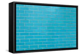 Blue Tiles Wall-Baloncici-Framed Stretched Canvas