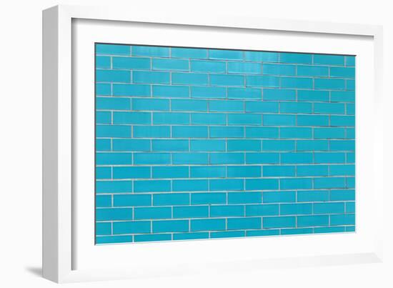 Blue Tiles Wall-Baloncici-Framed Art Print