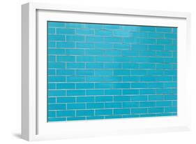 Blue Tiles Wall-Baloncici-Framed Art Print