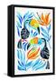 Blue Toucans-Cat Coquillette-Framed Stretched Canvas