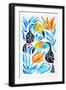 Blue Toucans-Cat Coquillette-Framed Giclee Print