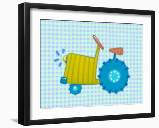 Blue Tractor-Viv Eisner-Framed Art Print