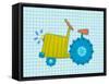 Blue Tractor-Viv Eisner-Framed Stretched Canvas