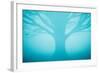 Blue Tree in Fog-Andy Bell-Framed Photographic Print