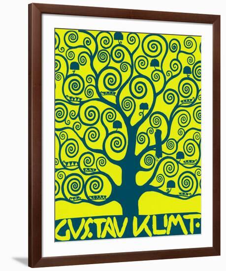 Blue Tree of Life-Gustav Klimt-Framed Premium Giclee Print