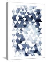 Blue Triangles Mate-OnRei-Stretched Canvas